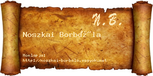 Noszkai Borbála névjegykártya